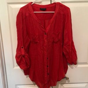 Orange Button Blouse
